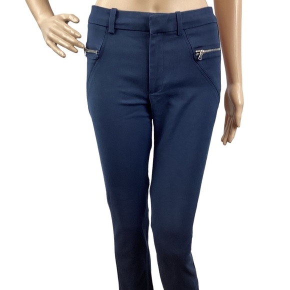 Zara Skinny Pants Size XS Navy Blue Ankle Length - Picture 2 of 7